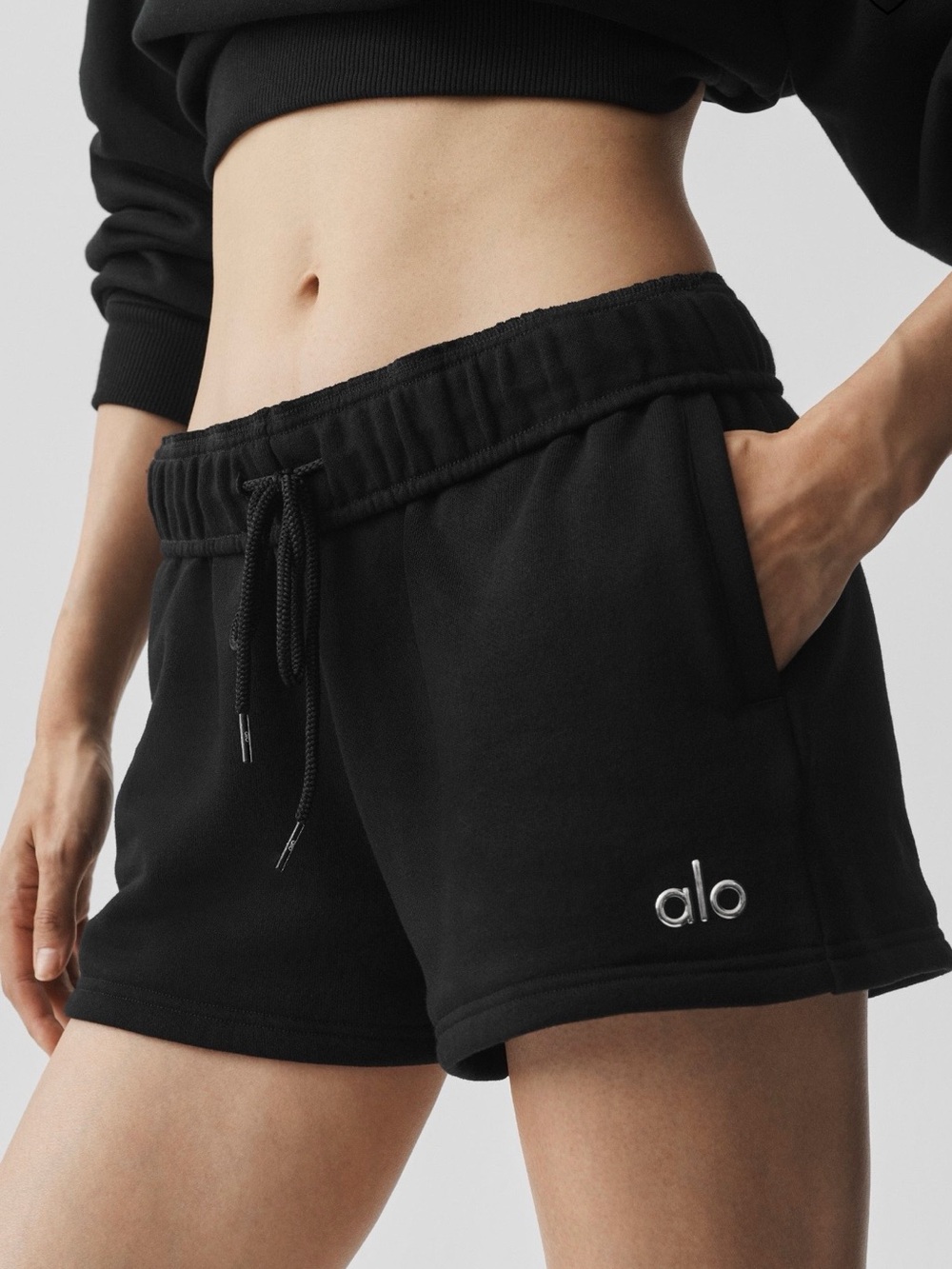 ALO Yoga Black Accolade Drawstring Lounge Shorts size xs